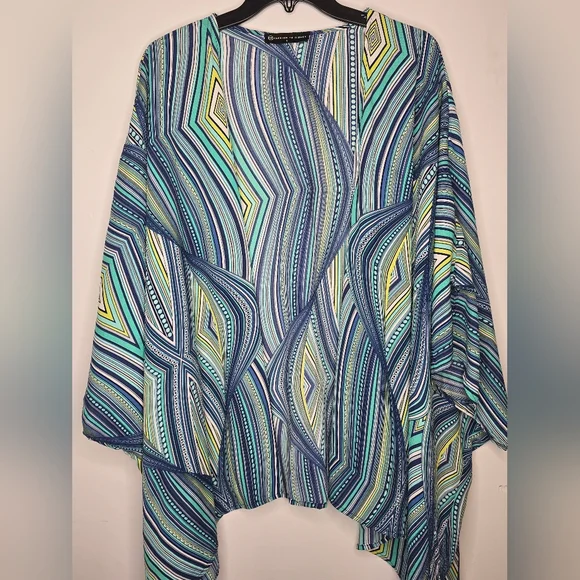 Teal Open Front Cardigan - Picture 2 of 7